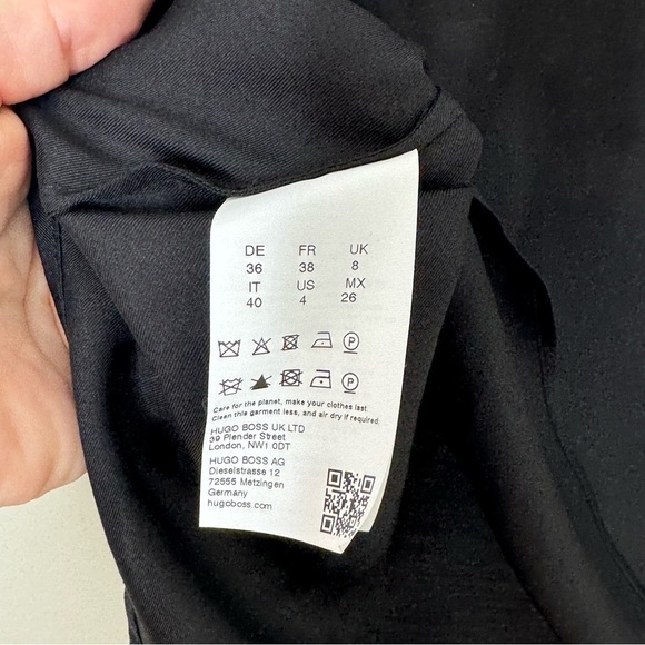 NWT Boss Ivinta Black Long Sleeve Blouse Size 4 - Picture 6 of 11